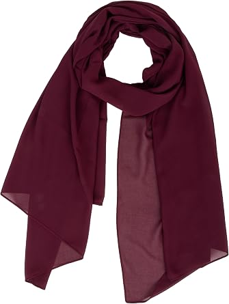 Women Lightweight Chiffon Scarf Breathable Solid Color Sun-proof Shawls