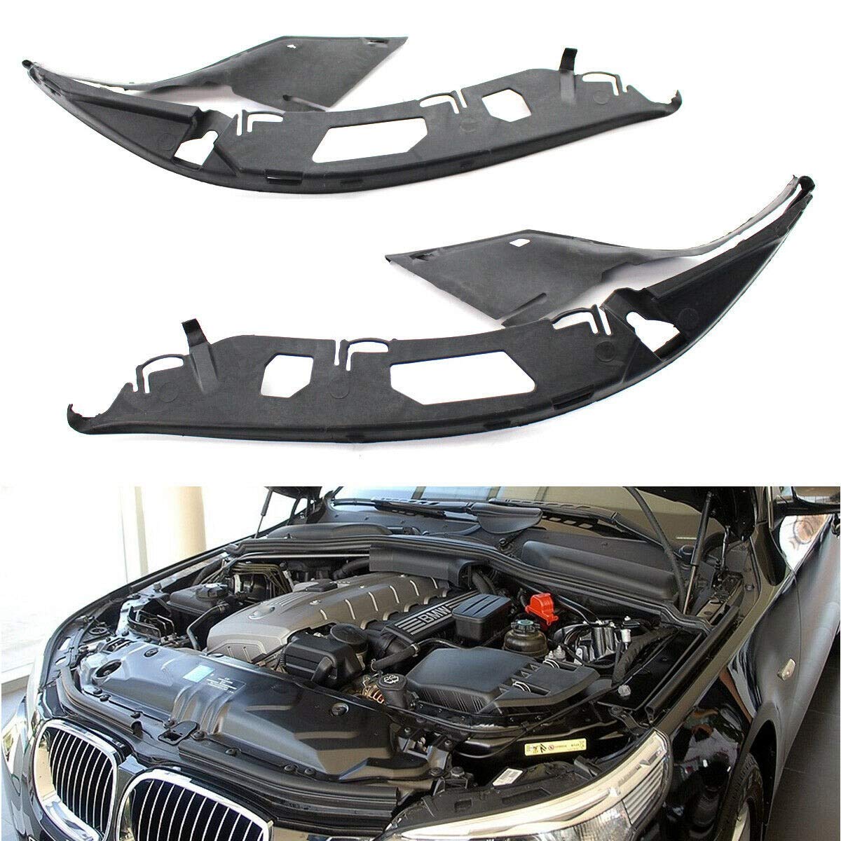 Paar L + R Obere Scheinwerfer Linse GehäUse Abdeckung Dichtung für - E60 5 Series 2004-2010 63126934511 63126934512