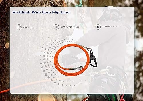 Miniatura 6 de Línea abatible de núcleo de acero para escalada de árboles, 12 pulgada x 15 pies, fabricada en Estados Unidos, giratoria de aluminio, equipo de