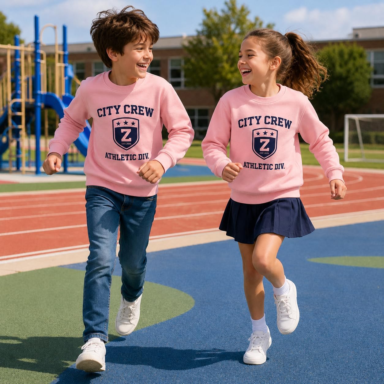Youth Crewneck Sweatshirt 100% Cotton French Terry