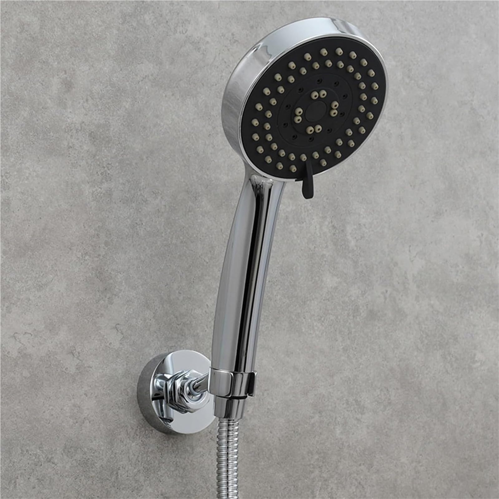 Duschhalterung, Handheld 360 ° Rotation Dusche Wand Halter Edelstahl Griff Runde 1 stücke(Brushed)
