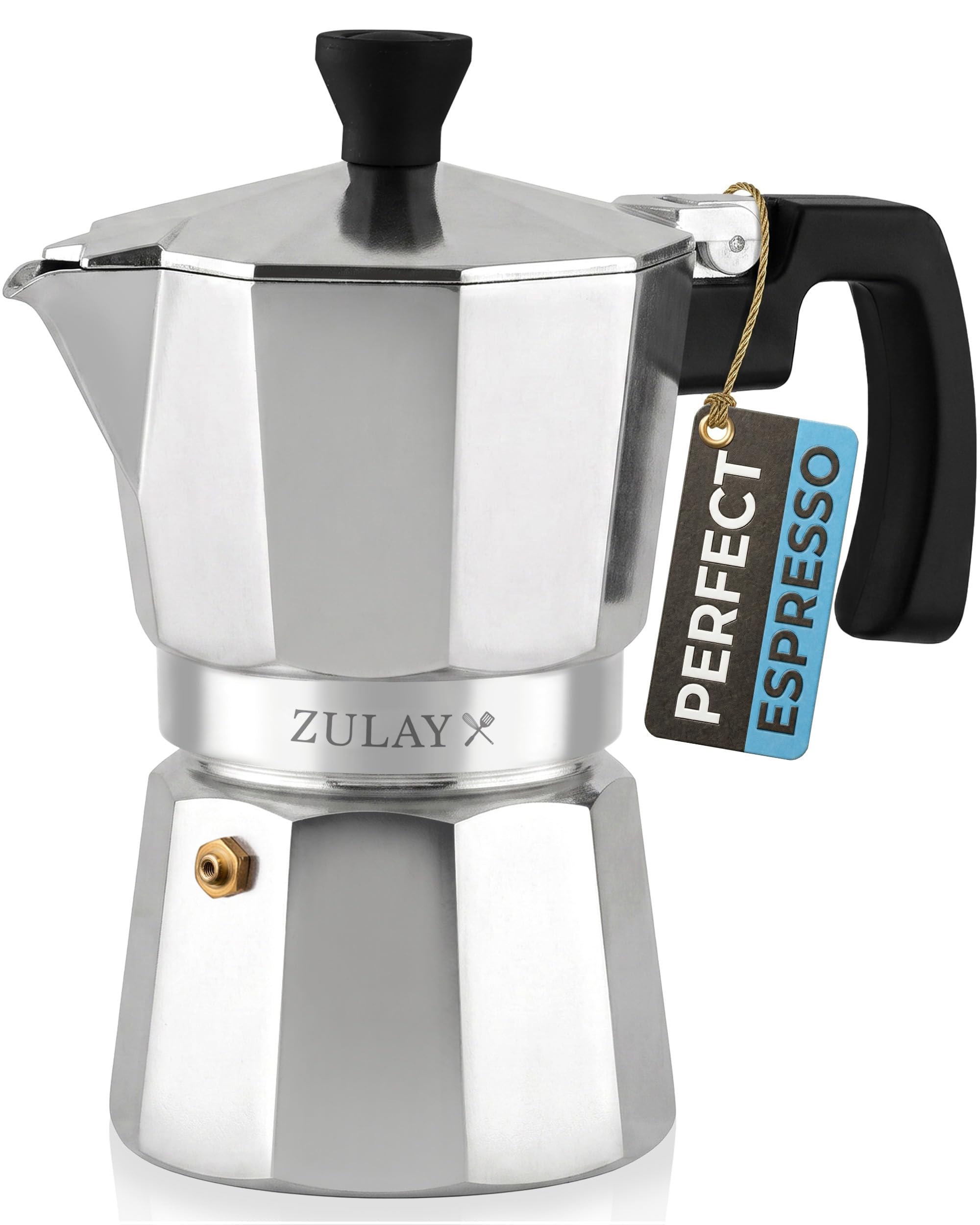 Zulay Kitchen ZK Moka Pot - 6 Cup - Silver