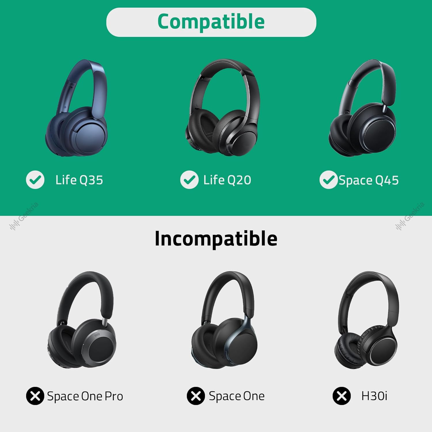 Geekria NOVA Headphones Case Compatible with Anker Soundcore Space Q45, Life Q35, Life Q20, Life Q20+ and More, Replacement Hard Shell Travel Carrying Bag (Pink Marble)