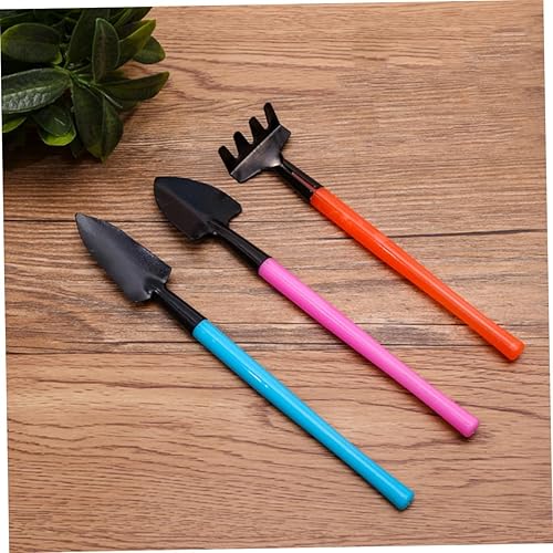 Miniatura 3 de Set of 3 Mini Garden Tools Compact Rake Shovel Trowel Durable Plastic Handles Ideal for Indoor Planting Bonsai Care
