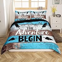 Vista 12 de Erosebridal Juego de funda de edredón rústica para cabaña, cámper, tamaño individual, para literas de caravana, funda de edredón para campamento