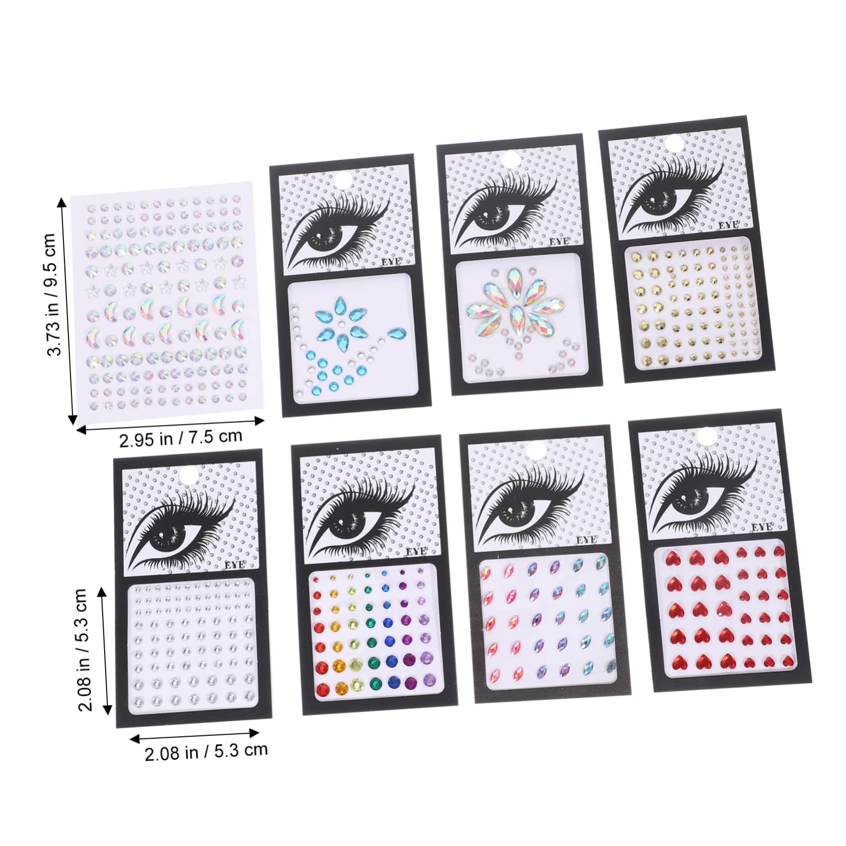 Healvian 32fogli Gemme Adesive Per Viso e Corpo Stick Face Jewels Brillantini Per Festival Halloween Cosplay e Feste Mascherate Design Variegato Per Decorazioni Uniche