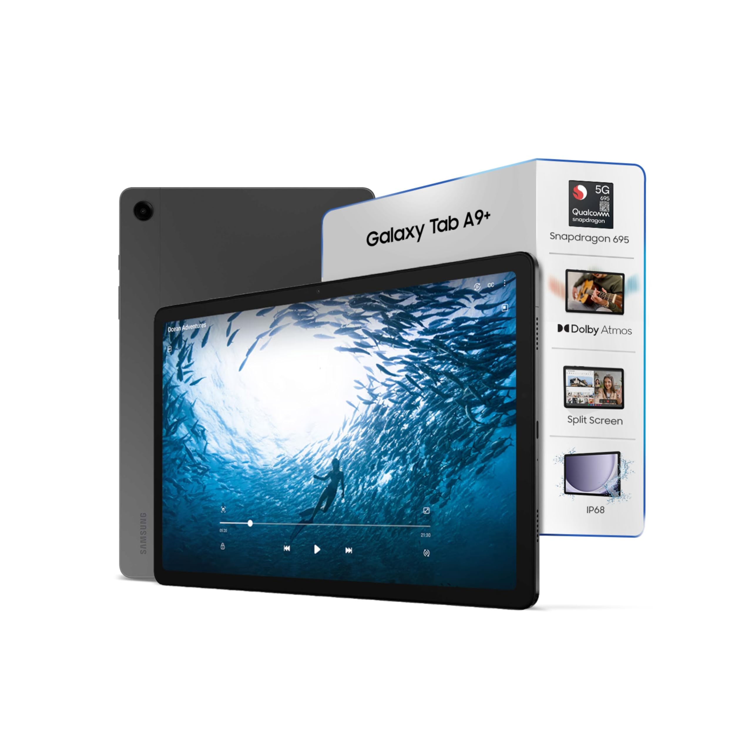 Samsung Galaxy Tab A9+ [Smartchoice], 27.94 cm (11.0 inch) Display, RAM 8 GB, ROM 128 GB Expandable, Wi-Fi Tablet, Gray
