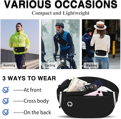 Miniatura 7 de Riñoneras para mujeres y hombres, Negro -, A la moda