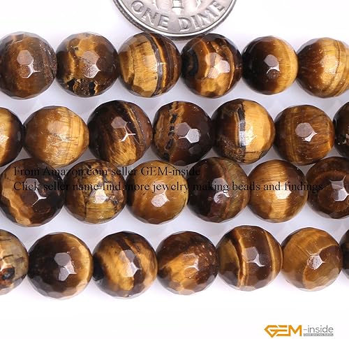 Miniatura 8 de GEM-Inside - Cuentas sueltas de ónice con banda negra de 0.315in, piedra de energía de cristal facetado redonda natural para hacer joyas de 15