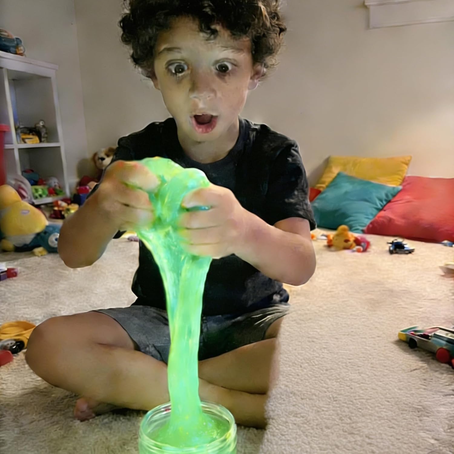 8 Packs Galaxy Glow-in-The-Dark Space Slime Kit, Non Sticky, Super Soft Sludge Toy, Birthday Gifts, Party Favors Gifts for Kids