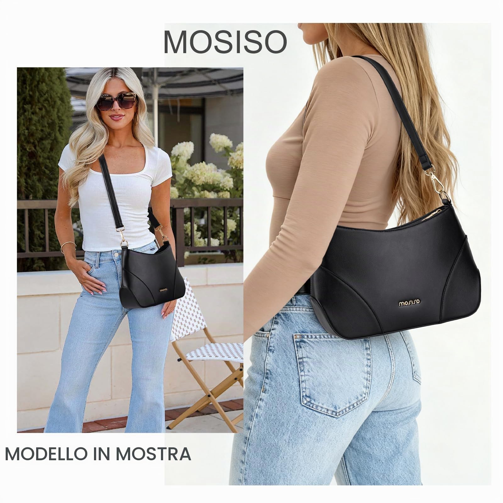 MOSISO Borsa Tracolla Donna Elegante Bags Mano Mezzaluna Borse a Tracolla