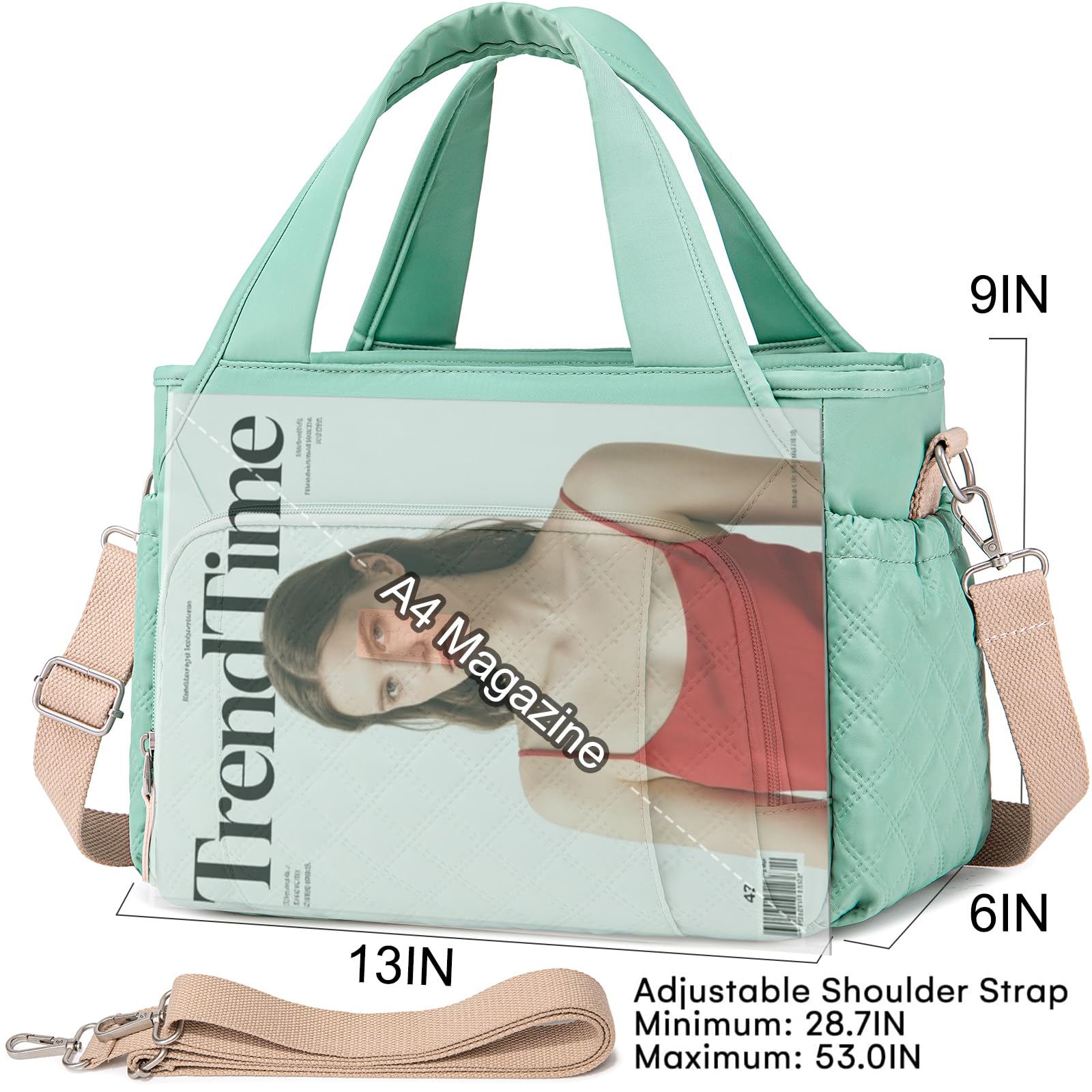 Artelaris Borsa termica per il pranzo da donna, a prova di perdite, borsa termica per adulti, con 7 tasche, tracolla regolabile (15 litri)