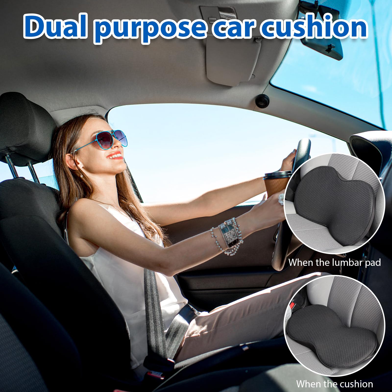 Cuscino Ergonomico Per Sedile, In Memory Foam, Allevia La Schiena E Il Coccige Cuscino Ortopedico In Memory Foam Per Sedia Da Ufficio Auto Sedia A Rotelle 85148509 - Foto 14