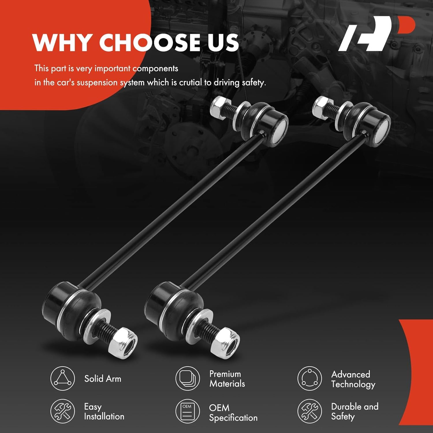 A-Premium 2 x Front Sway Bar Links Stabilizer Bar Links, Compatible with Toyota RAV4 2019-2024, RAV4 Prime 2021-2024, Highlander 2020-2022, Venza 2021-2024