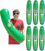Vista 10 de Cabeza de pepinillo sonriente inflable gigante gigante de 36 pulgadas (3 pies). Vinilo inflable de cara inflable para playa, piscina, flotador