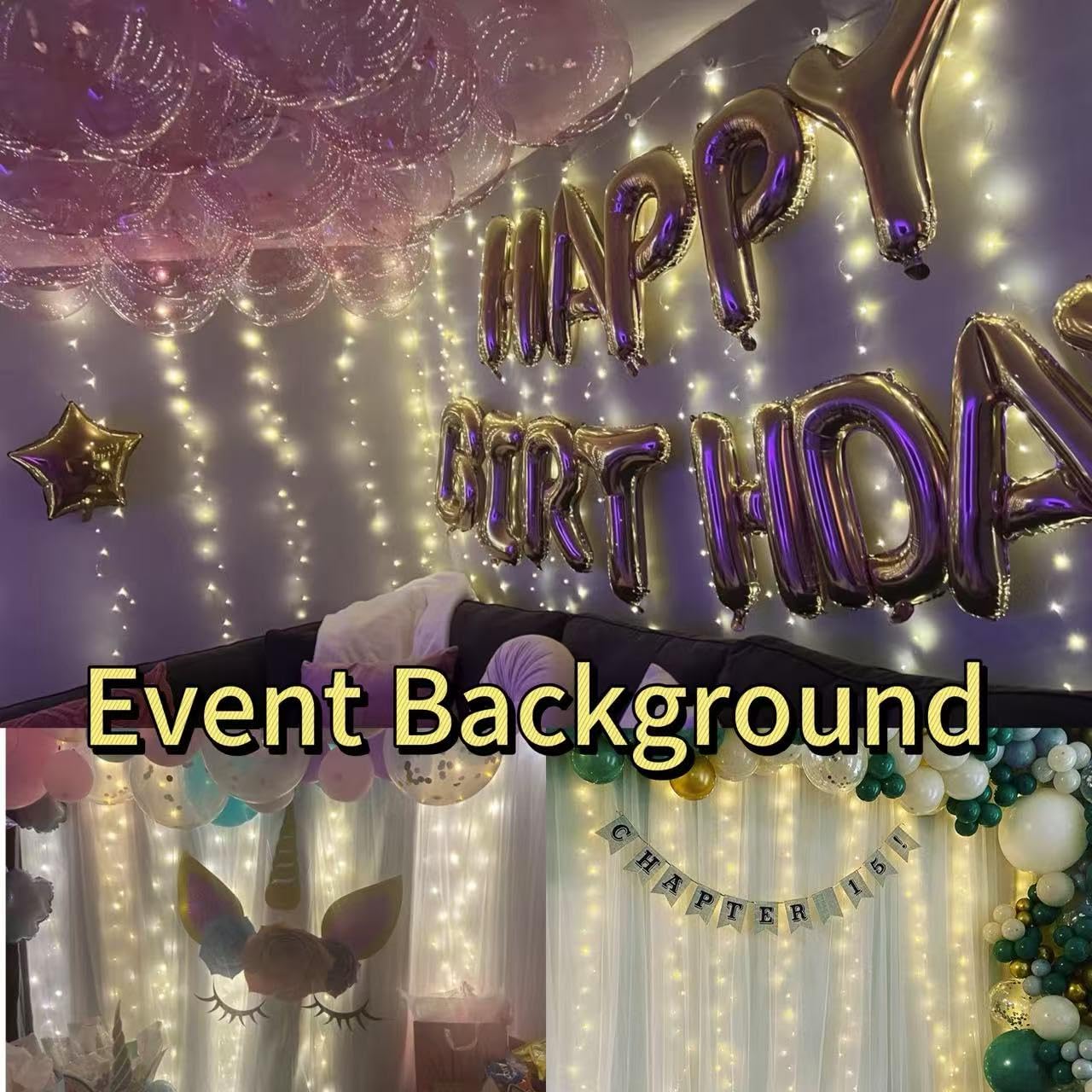 LED-Lichterkette, 300 Stück, warmweiß, 8 Modi und Timer, Weihnachtslichterkette mit Fernbedienung, für Schlafzimmer, Innen- und Außenbereich
