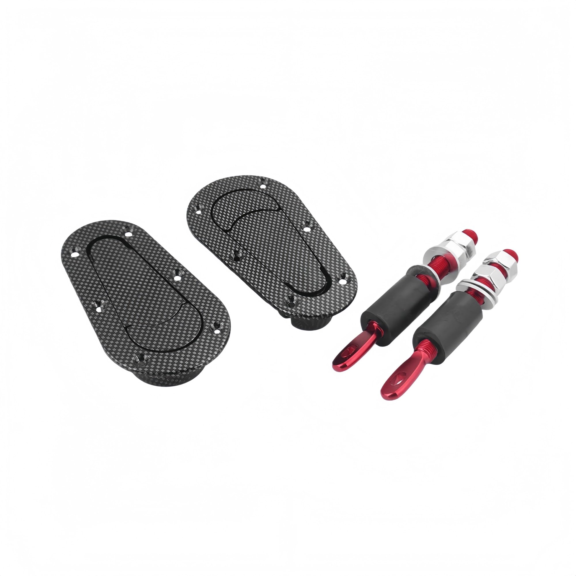Chiusura di bloccaggio cofano anteriore Perni del cofano con serratura a sgancio rapido per auto da per corsa, senza kit di chiusura a chiave(Carbon Fiber)