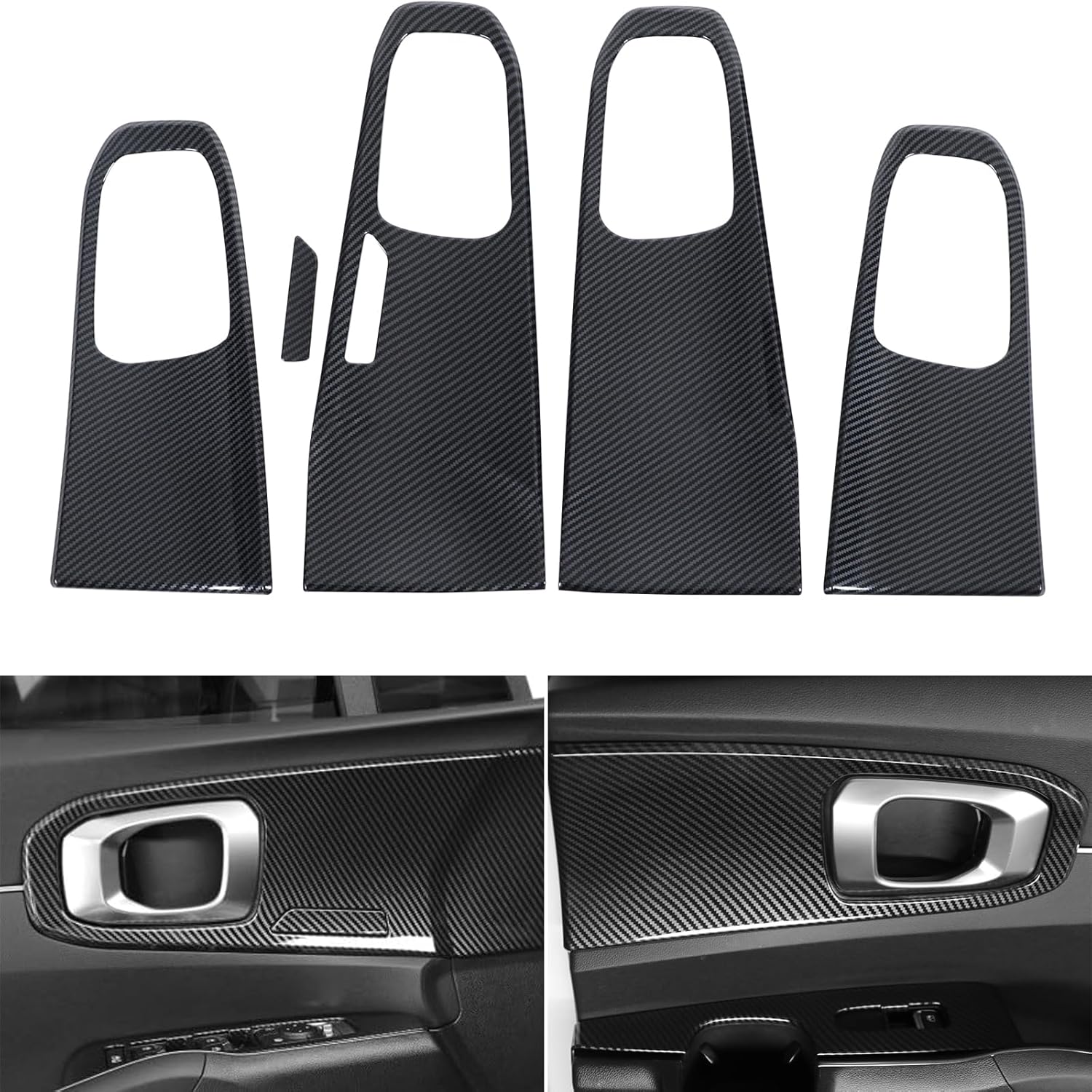 Aunginsy Inner Door Handle Panel Trim Cover Compatible with Kia Sorento MQ4 2021-2025 Car Front Rear Door Look Interior Door Handle Panel Protection Cover Decorative Frame Sticker ABS Accessories