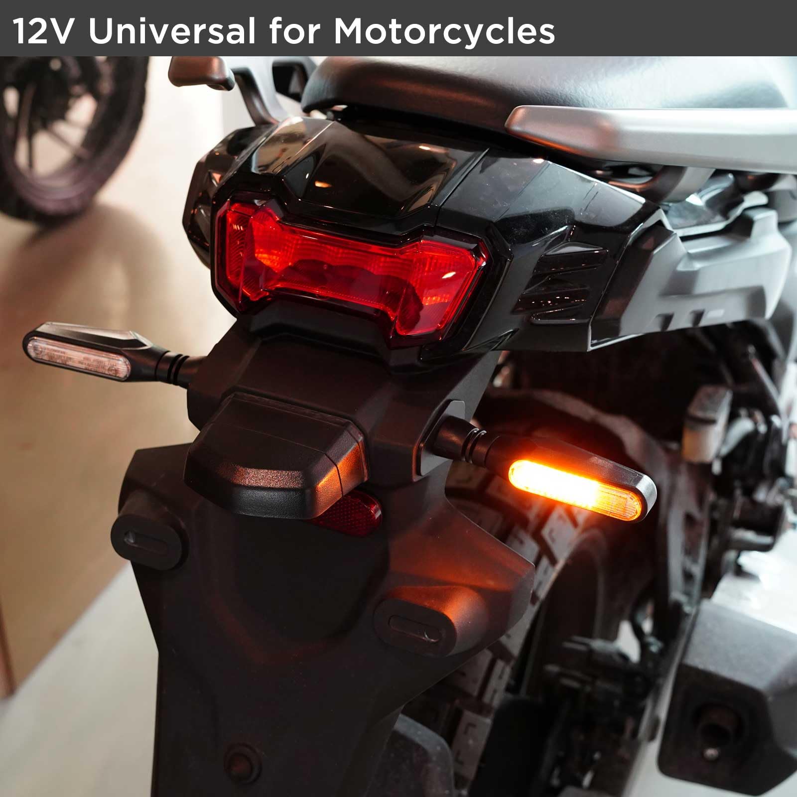 evermotor Blinker Motorrad, Universelle 12V led blinker motorrad e geprüft E24, 1,2W Hohe Helligkeit Amber Licht, M10 Gewinde(4er-Set)