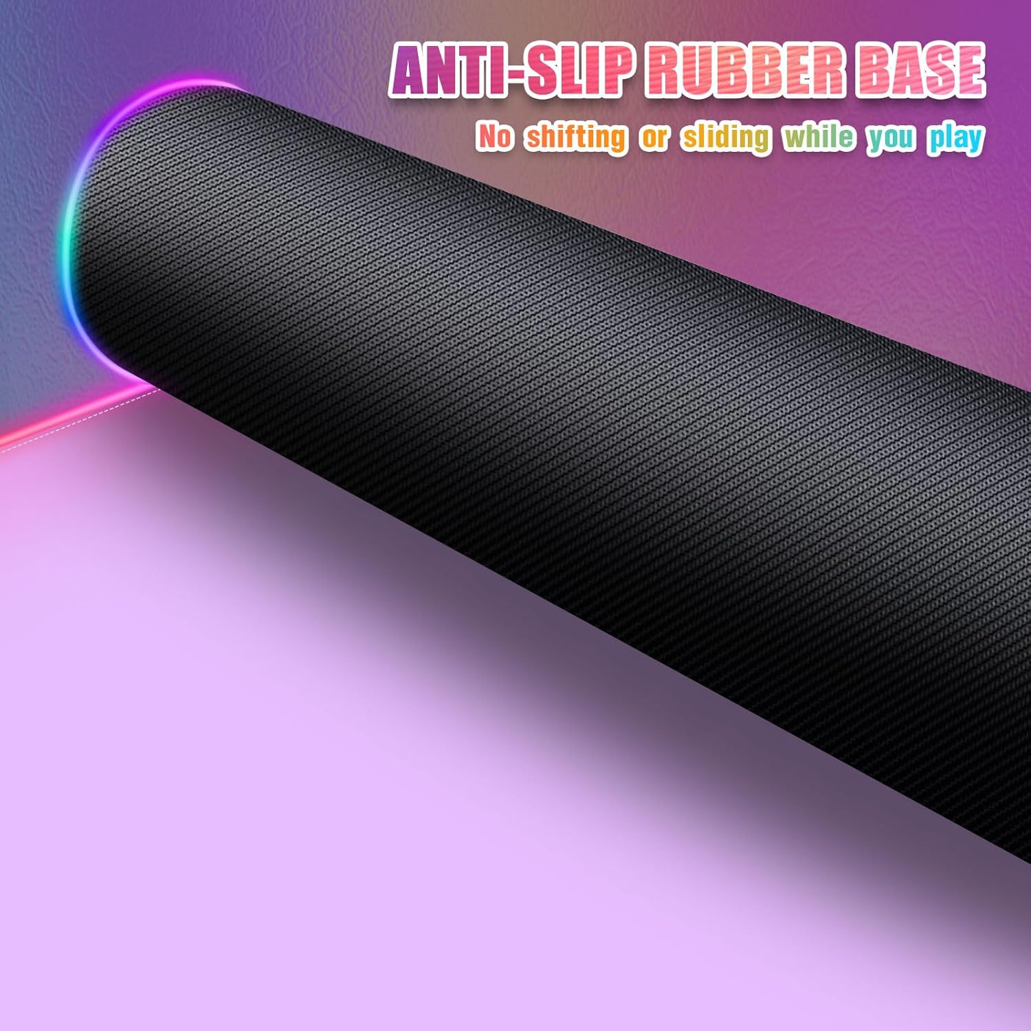Purple RGB Gaming Mouse Pad I Large Mousepad with 14 Led Modes I Keyboard Pad Gaming Desk Mat I Non-Slip Rubber Base Big Mouse Mat for Gamer I 900x400x4mm Waterproof Mousepad for PC MacBook