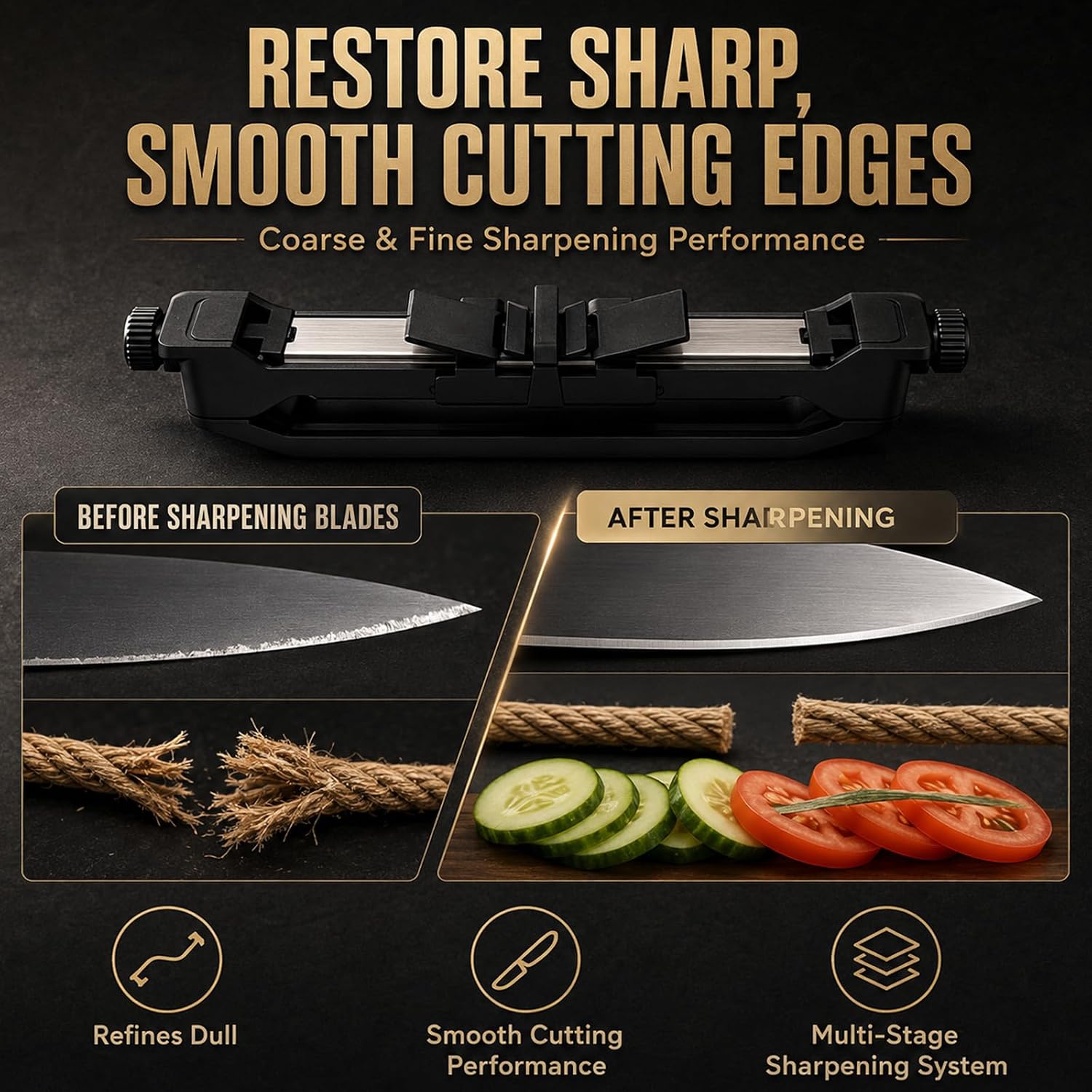 Condition photo showing New/Like New for kenmiso knife sharpener,portable knife sharpener,handheld angle guided knife sharpeners,multi-purpose sharpening stone set for kitchen & travel knives(set)