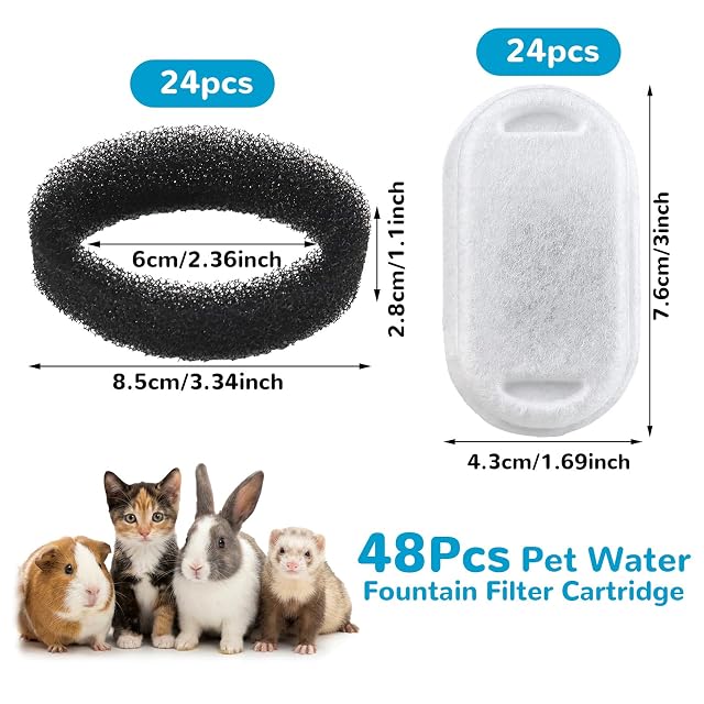Foto 2 de 7 de DRADERCH 48 Piezas Filtro Fuente Gato, Compatible con PETLIBRO