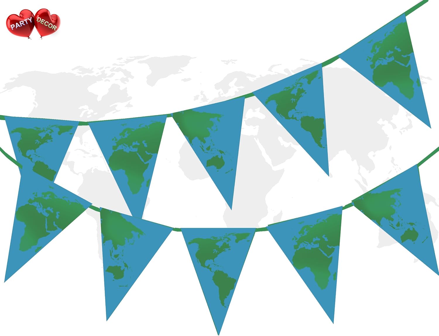 PARTY DECOR Earth Globe Theme Green Continents on Blue Ocean