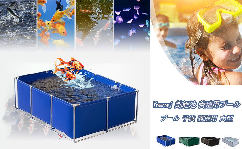 Amazon | 400x200x70cm大型水槽 Ywanwj 錦鯉 池 生け簀ダム、魚用