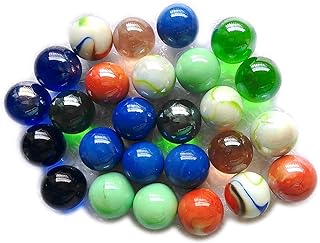 Eldwviz 12pieces assorted color 1" shooter marbles, Glass Marbles Assorted Colors Round Marbles Toy, Variety of Patterns Marbles Bulk for Kids Marble Games, DIY and Home Decoration
