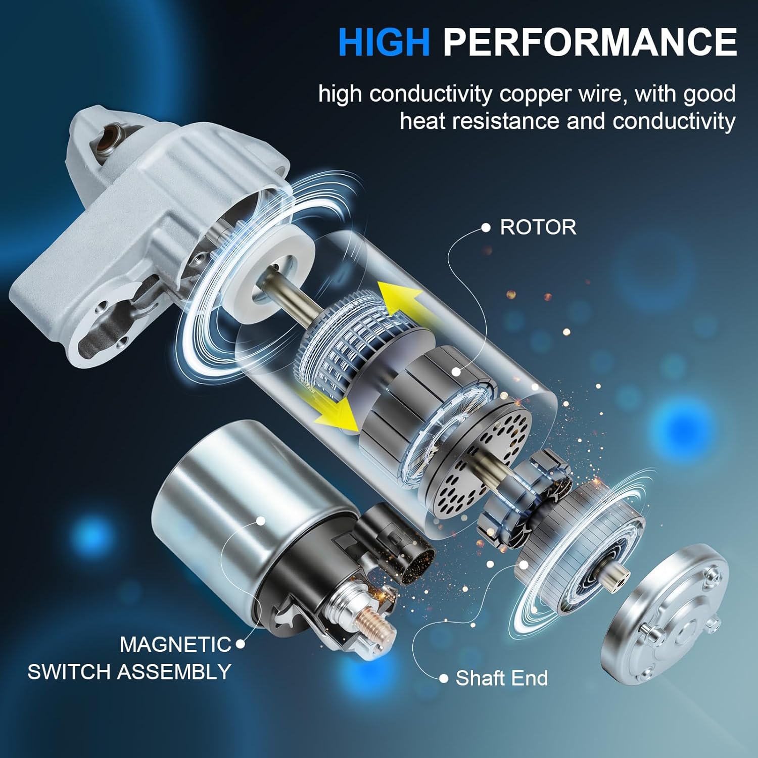 19145N Starter Motor Fits for Chrysler 200 15-17 Jeep Cherokee 14-19 Compass 17-20 Renegade 15-20 Fiat 500X 16-18 ProMaster City 15-20 L4 2.4L Replaces 19145R M0T39071 068084005AA 1.4kW 10Tooth