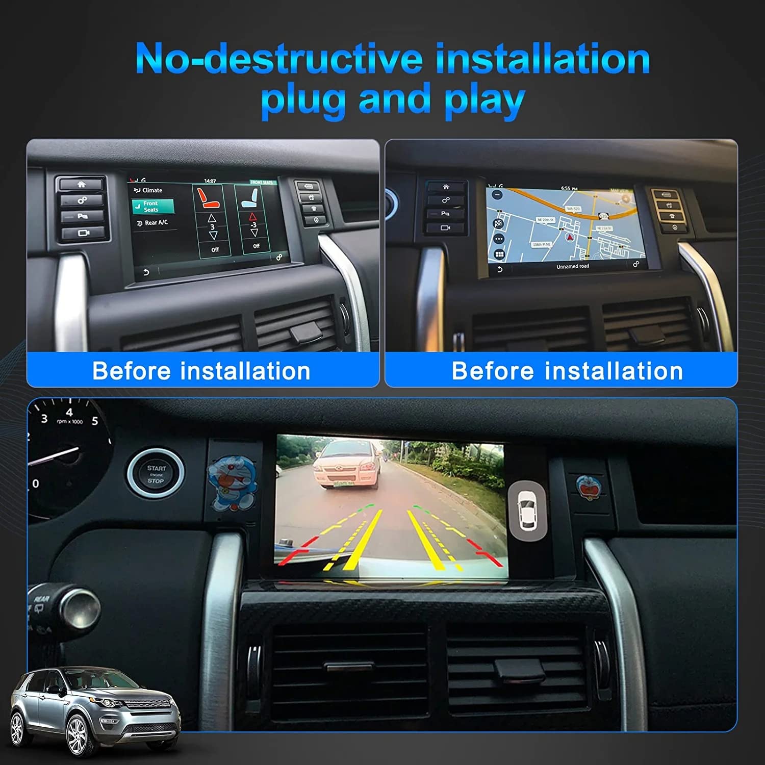 Android 15 Radio samochodowe do L-over i R-over Discovery Sport 2015-2019, nawigacja GPS 9 w ekranie dotykowym Odtwarzacz multimedialny MP5, WiFi 4G, DSP Carplay,8core 8+128