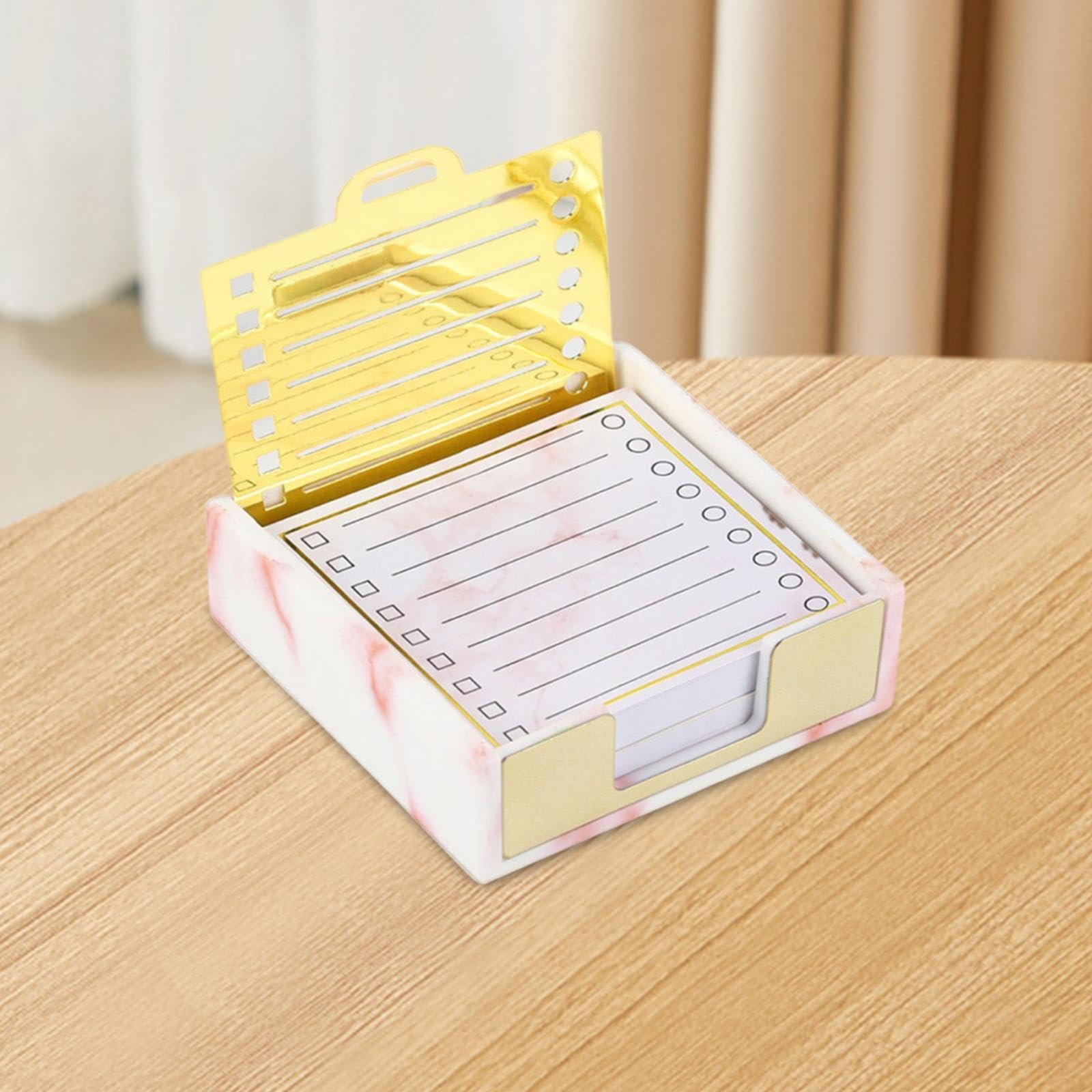 Milageto Sticky Note Halter mit Schablonennoten -Spender Acrylspender Box Compact Multipurpose Office Desk Organizer für Desktop, Rosa