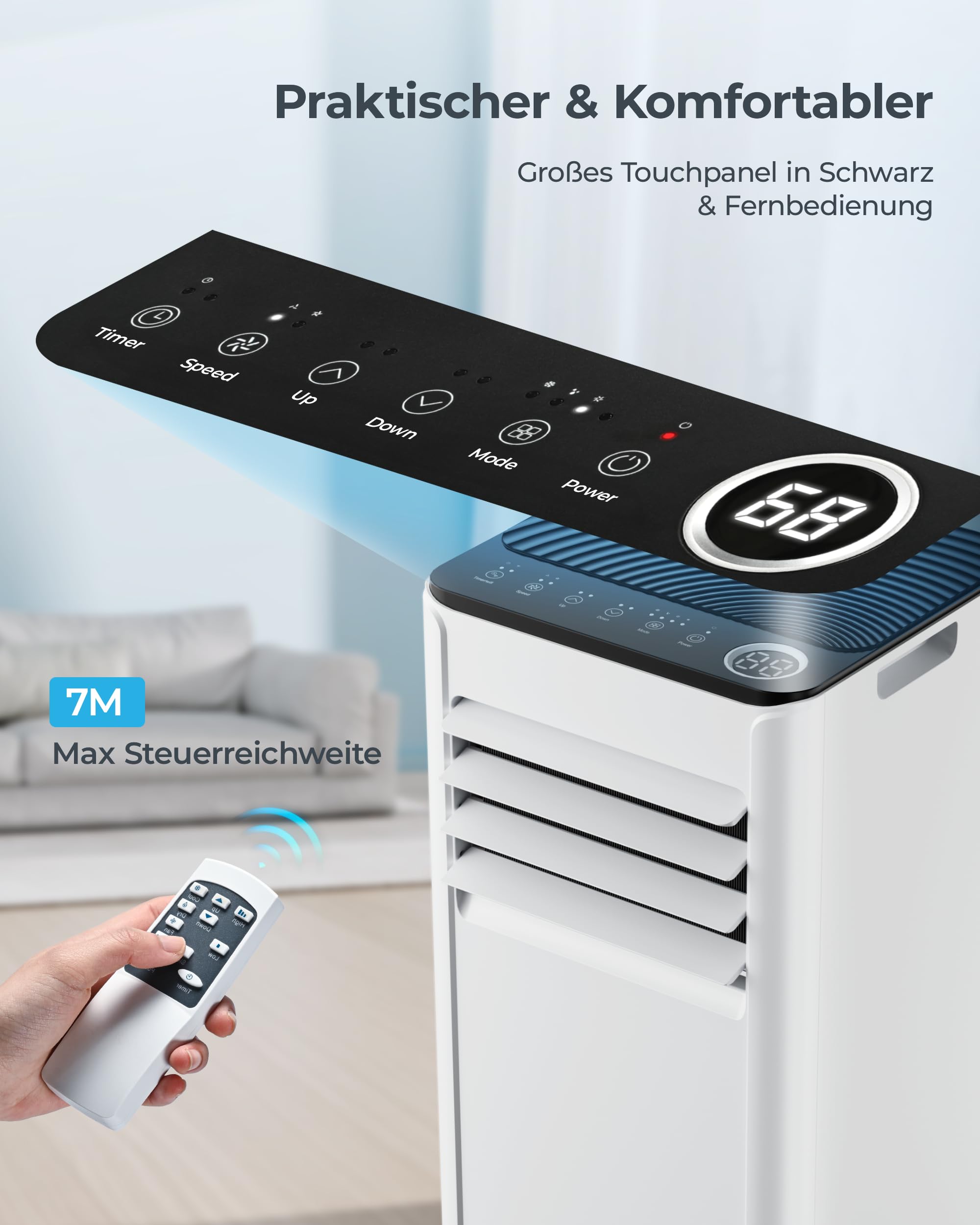 Euhomy Mobile Klimaanlage 9000 BTU mit Abluftschlauch – Bild 6