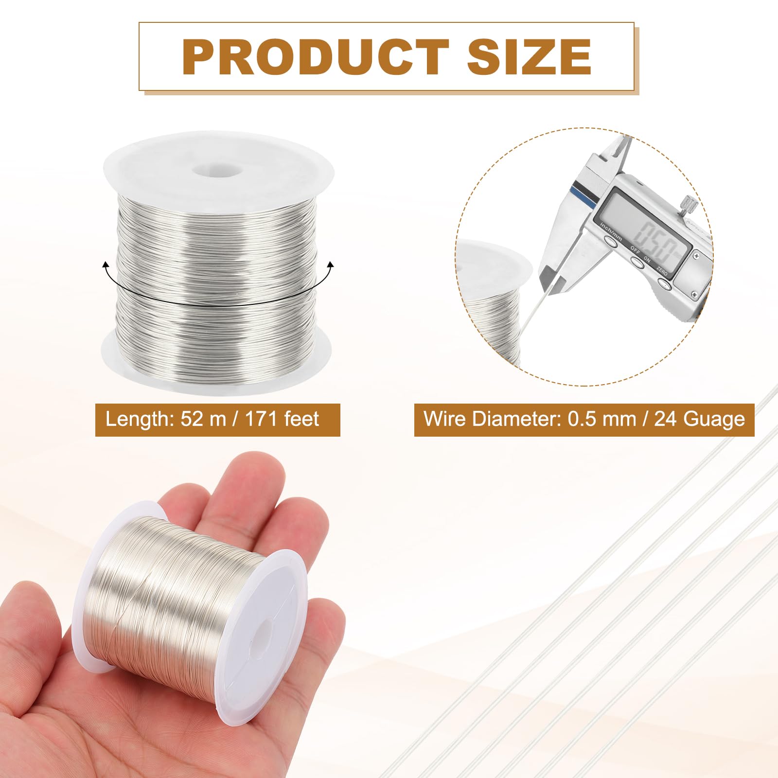 PATIKIL 24 Guage/ 0.5 mm 171 Feet Jewelry Craft Wire - Image 2