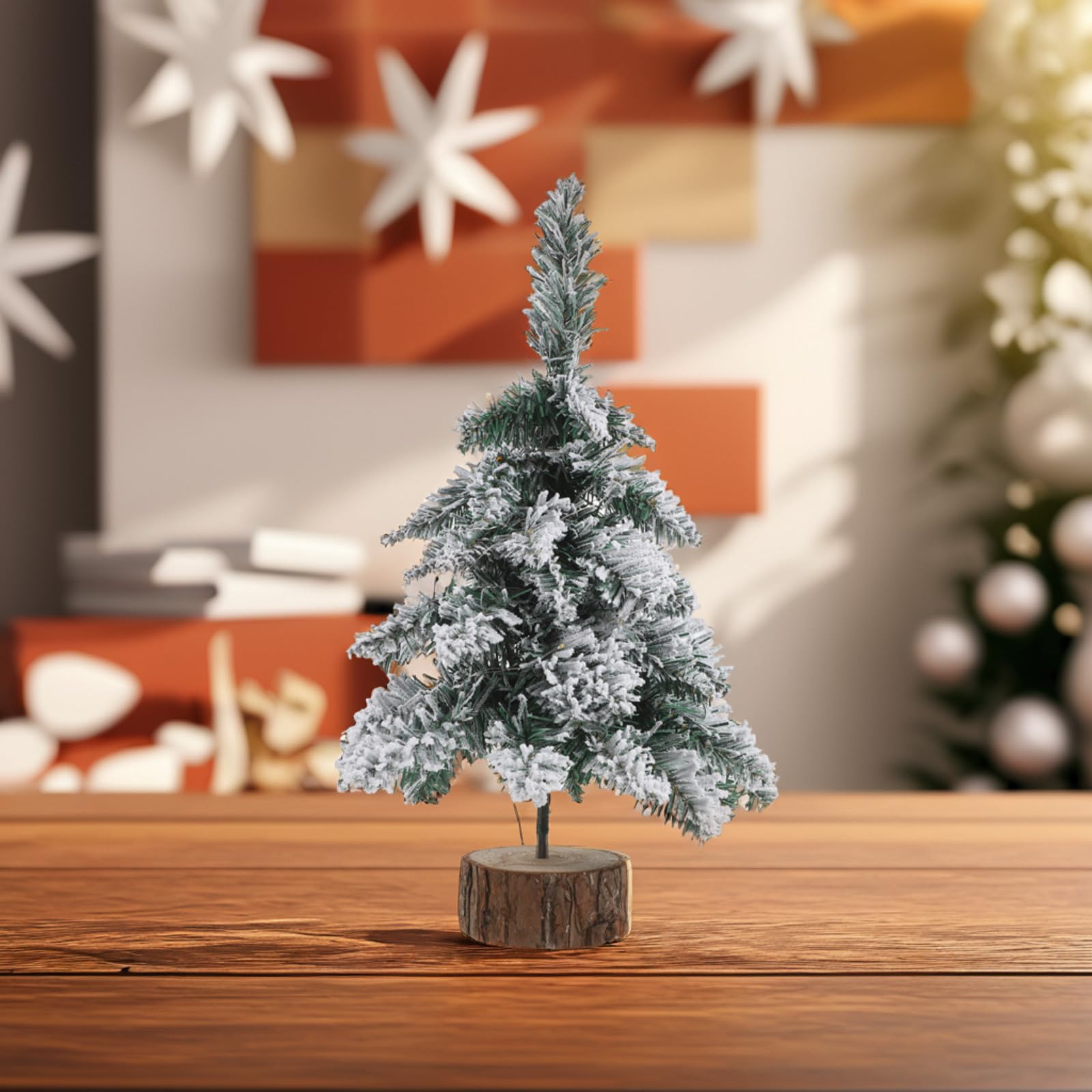 Toyvian 2 Pezzi Albero di Natale Mini da Tavolo Bianco in Pvc con Luci LED