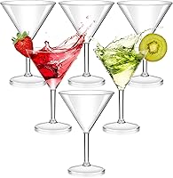 Vista 1 de Vasos de Martini de plástico de 10 onzas, irrompibles, reutilizables, desechables, vasos de cóctel de postre, vasos de cóctel para aperitivo