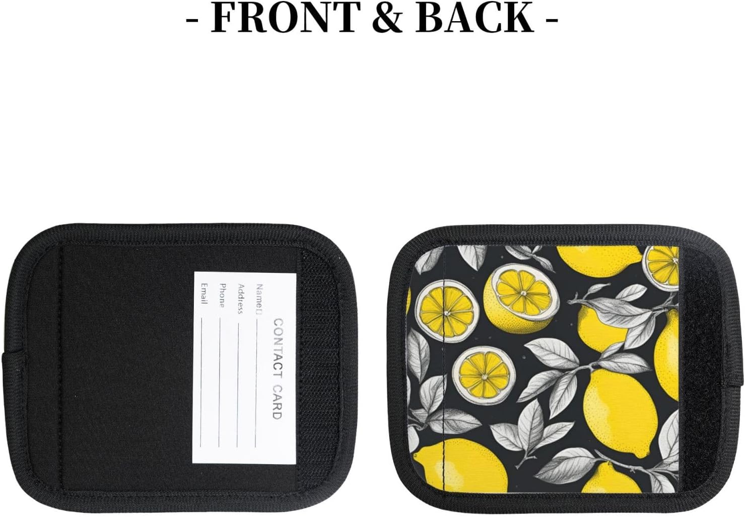 Lemon Fruit Pattern Print Luggage Handle Wraps Luggage Identifiers Soft Neoprene Luggage Handle Wraps for Suitcase Trolley Handle Grip Cover 2 Pack Luggage Tags