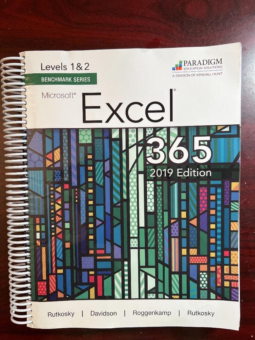 Benchmark Series: Microsoft Excel 2019 Levels 1&2