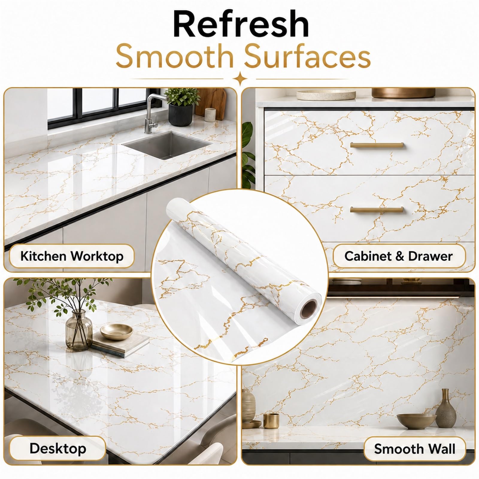 Vinilo Encimera Cocina Marmol,Papel Pintado Efecto Marmol,Autoadhesivo Impermeable Decorativo para Cocina Marmol,DiseñO Elegante,para Alquiler O DecoracióN Temporal