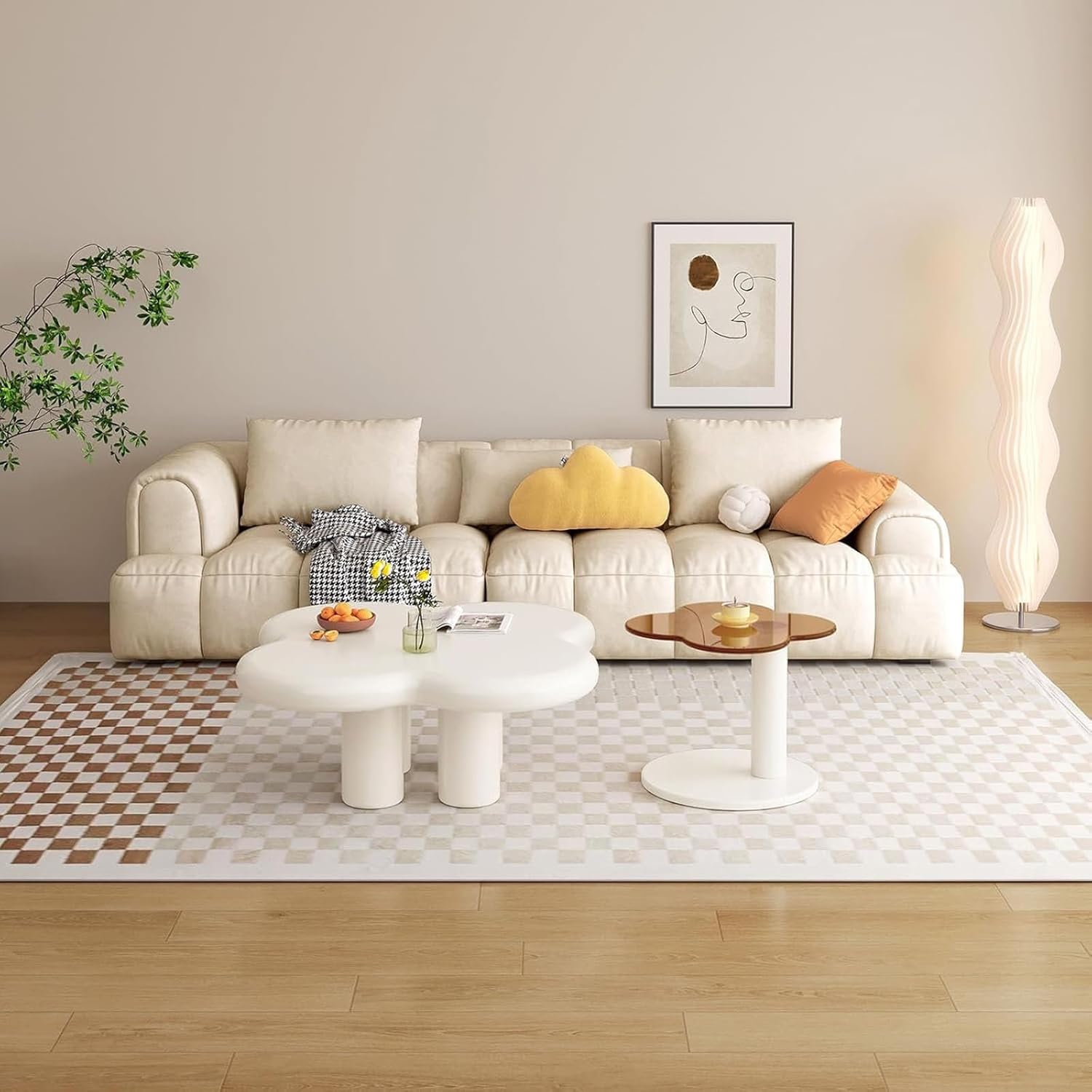 ラタンソファとガラスコーヒーテーブルセット ◇ラタン 3点セット 籐