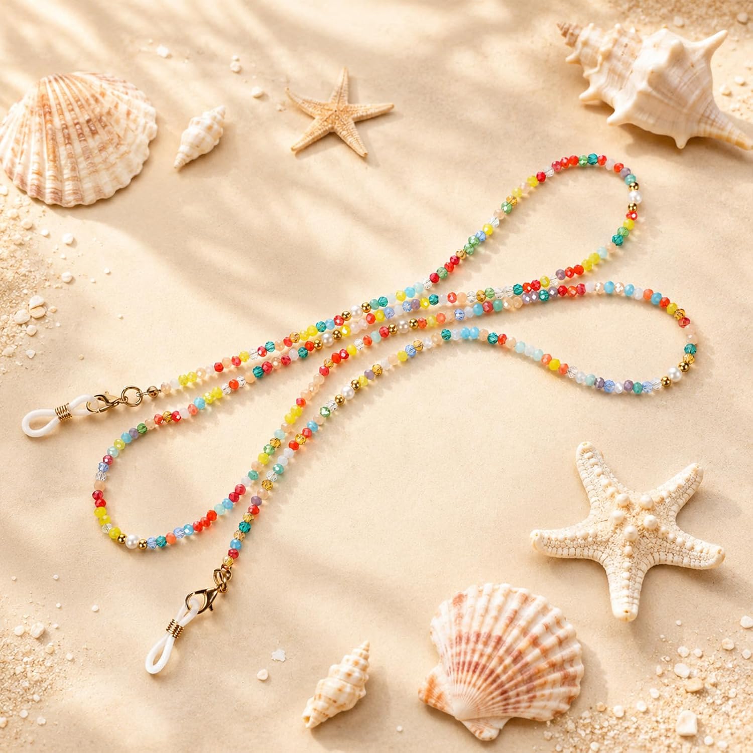 Beaded Eyeglass Chains, Stylish Eyeglass Chain for Women (Multicolor) | Sunglass Chain, Glasses Lanyard, Beaded Eye Glasses Strap Holders around Neck for Women