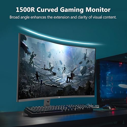 Z-Edge 32 Inch 165Hz Curved Gaming Monitor 2K QHD 2560x1440 1ms MPRT 16:9 1500R Curved Screen, Ultra-Thin Bezel, FreeSync, DisplayPort 1.4 & HDMI 2.0, Black - 6