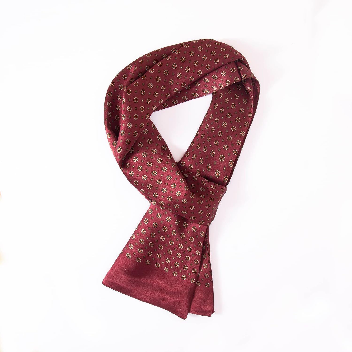 Men's 100% Mulberry Silk Scarf, Double-Sided, 11" x 67" | Double-sided design, lightweight, 100% Mulberry silk,breathable and gift-ready for everyday or business wear