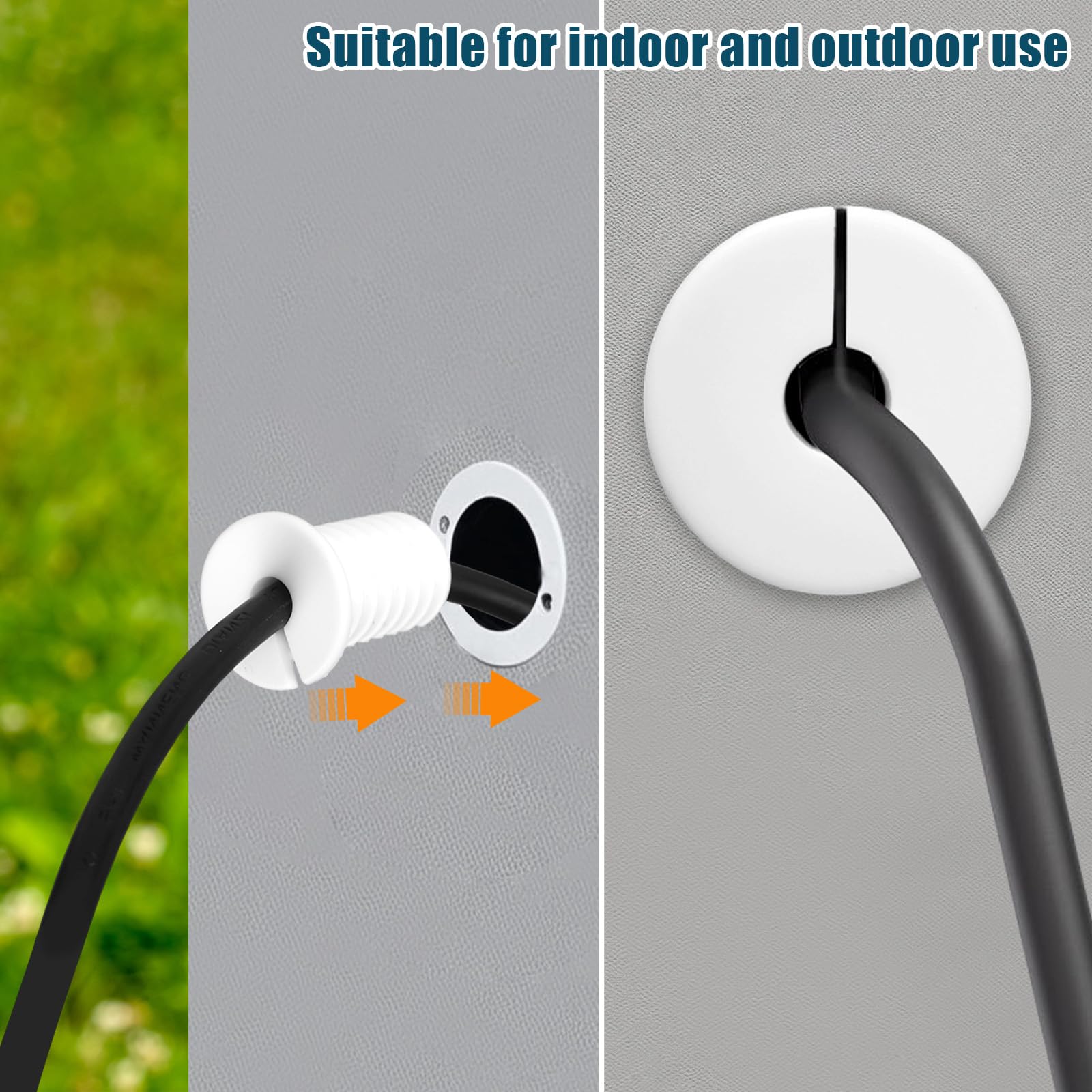 Nihfien Starlink Cable Routing Kit For 3/4 Inch Wall Hole, 4 Pcs Starlink Silicone Wall Bushing Grommets, Wall Sleeves Pass Through Ethernet Cables Mount For Wire Organizer Accessories (Black - View #7