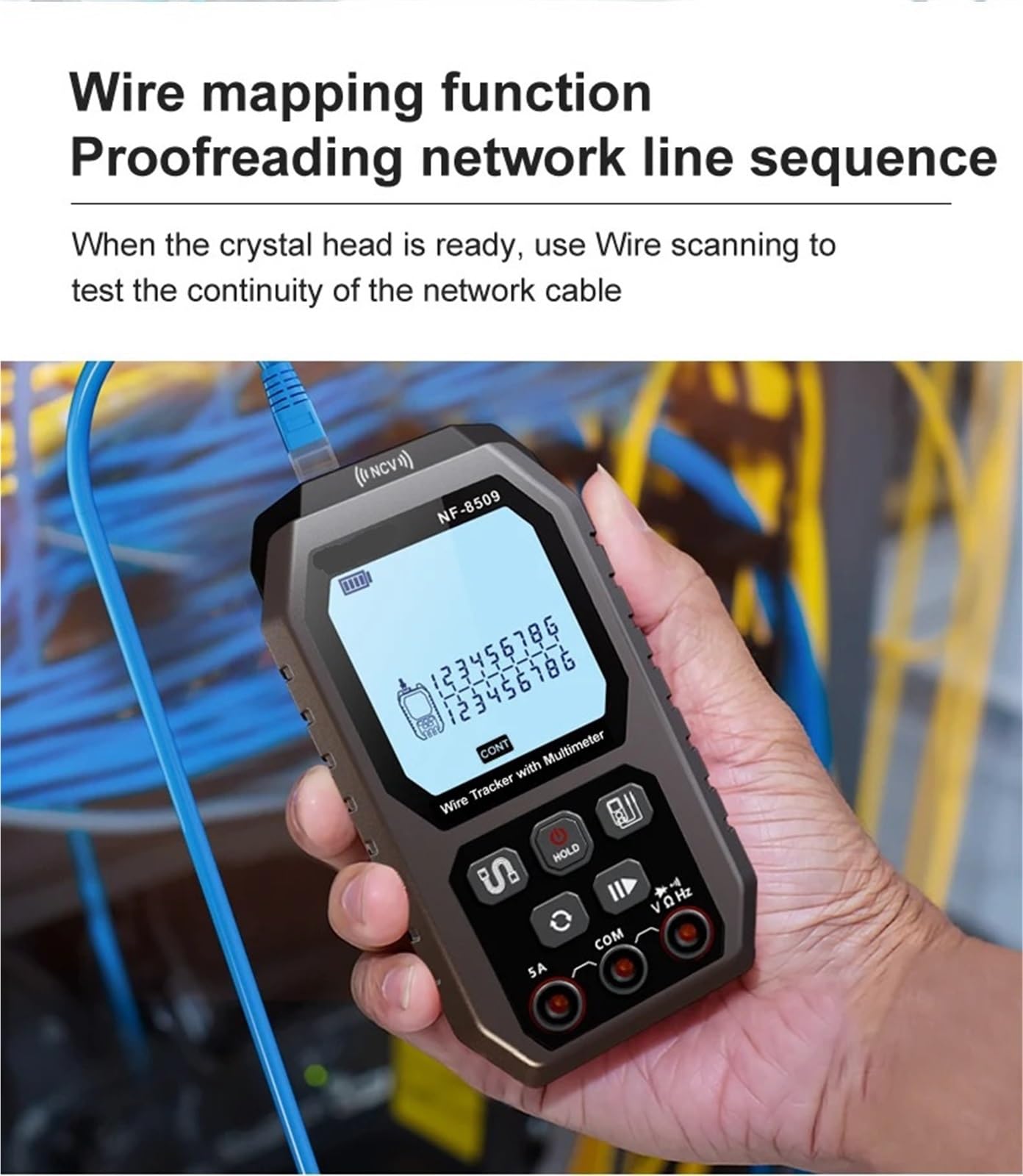 Tester for cavi di rete multifunzione for test Multimetro Corrente Tensione Resistenza Test POE LCD Wire Tracer Prove di trasmissione