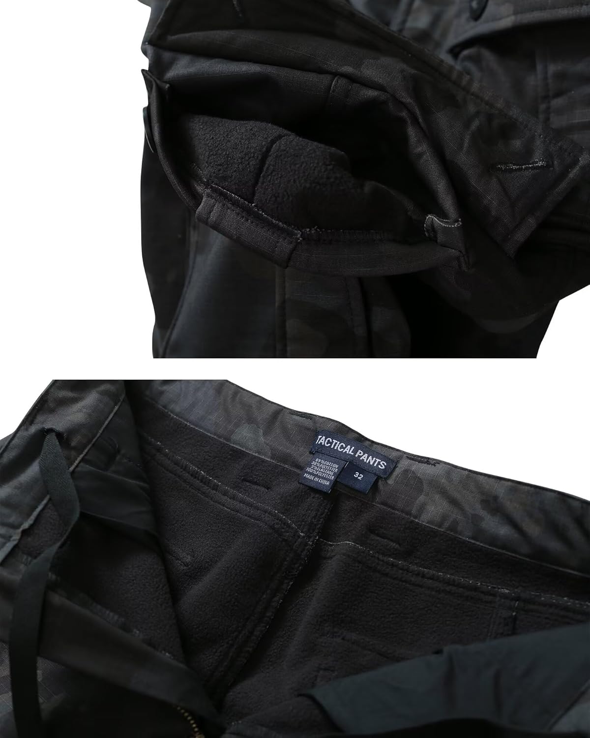 KOCTHOMY Men’s Fleece Lined Hiking Pants,Winter Outdoor Thermal Casual Work Cargo Pants with Multi Pockets, No Belt. - Image 7