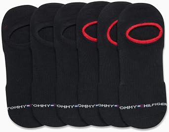 Tommy Hilfiger Mens 6 Pack Cotton Blend Cushioned Sport Liner Socks