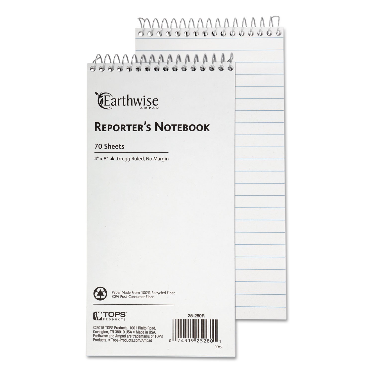 AmpadEsselte Earthwise Ampad Reporter's Notebooks (ESS25281)