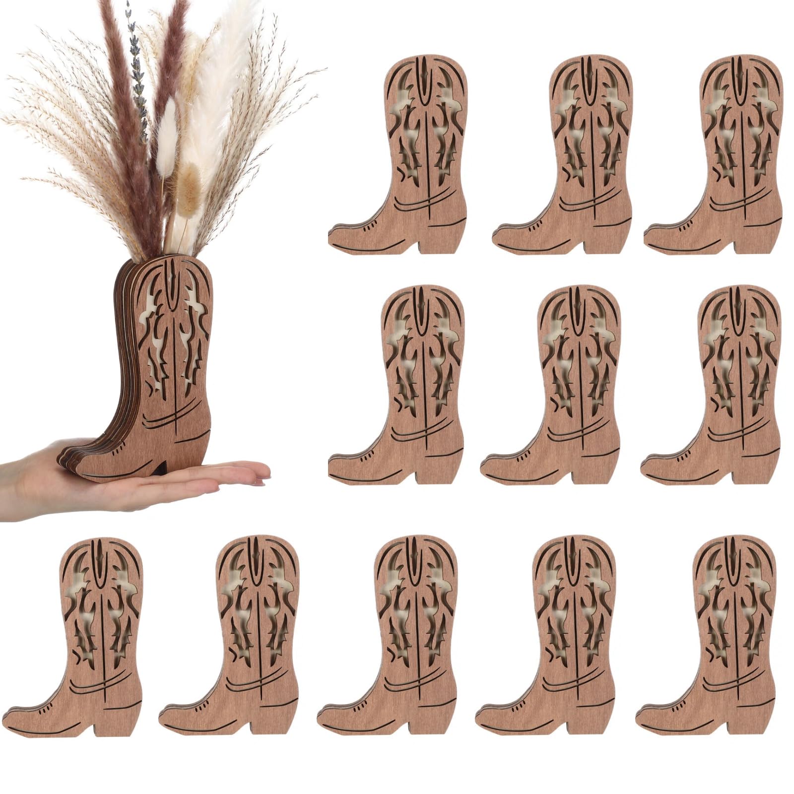LemonRoad Wooden Cowboy Boot Vases for Wedding Small Cowboy sold price at auction in Canada