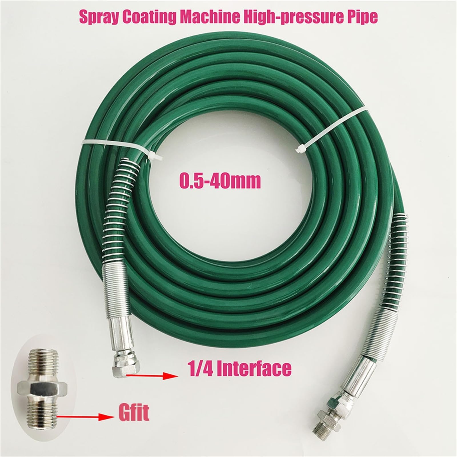 Węże do natrysku wysokociśnieniowego, Airless Paint Sprayer Hose 1/4 Inch High-Pressure Double-Layer Fiber Green 0.5m-40m(20M)